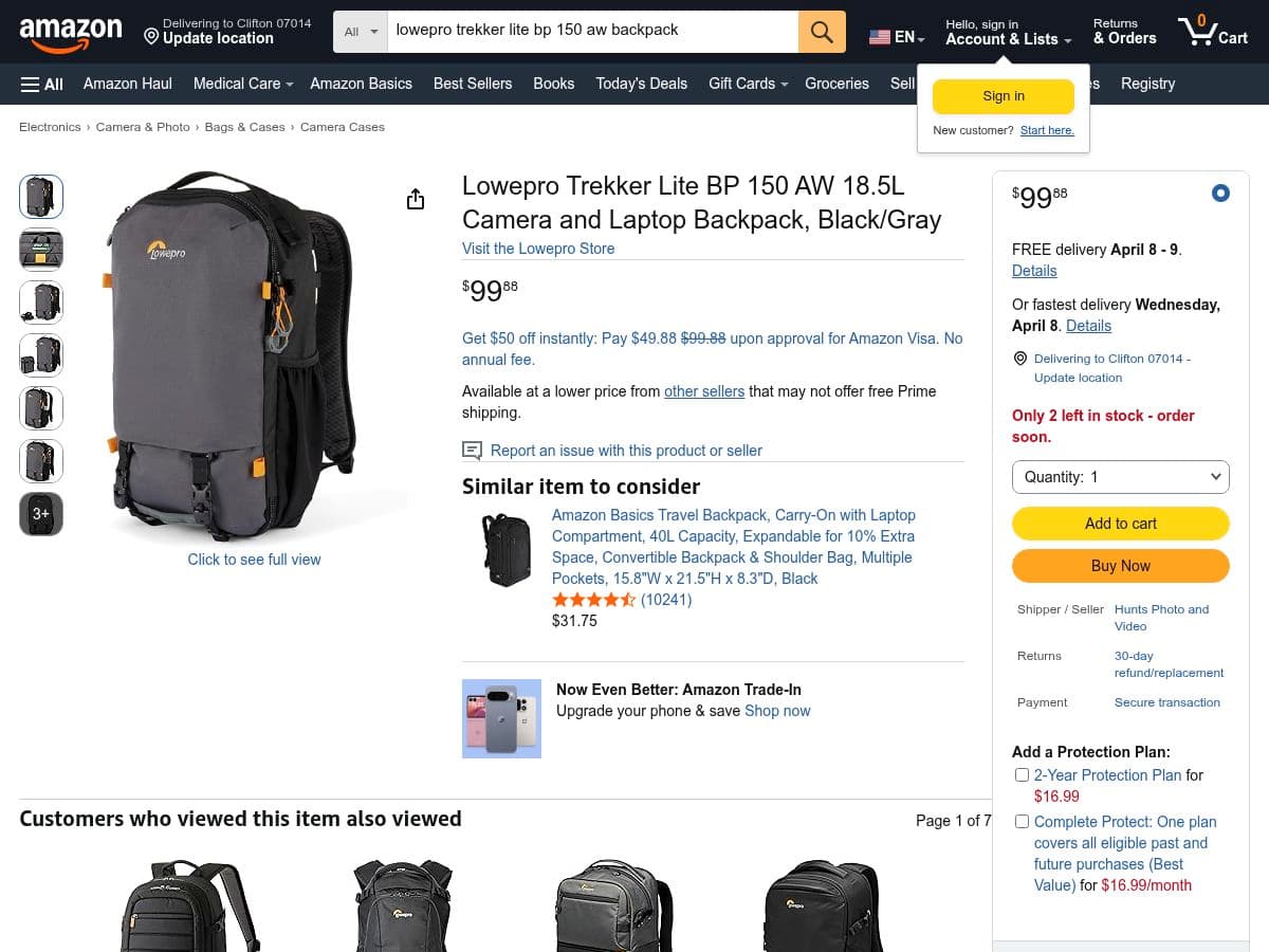 Lowepro Trekker Lite Bp 150 Aw logo