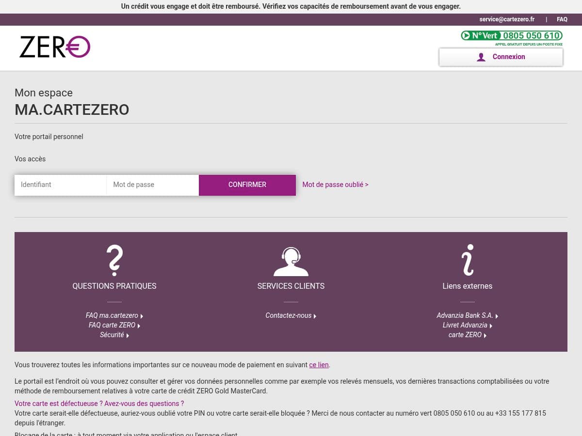 Carte ZERO (Advanzia Bank) logo