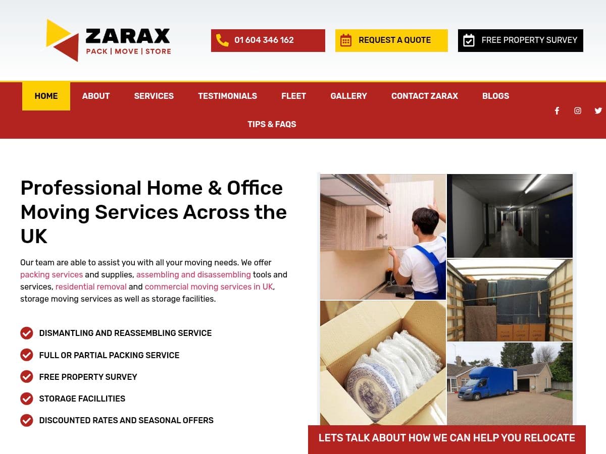 Zarax Removals logo
