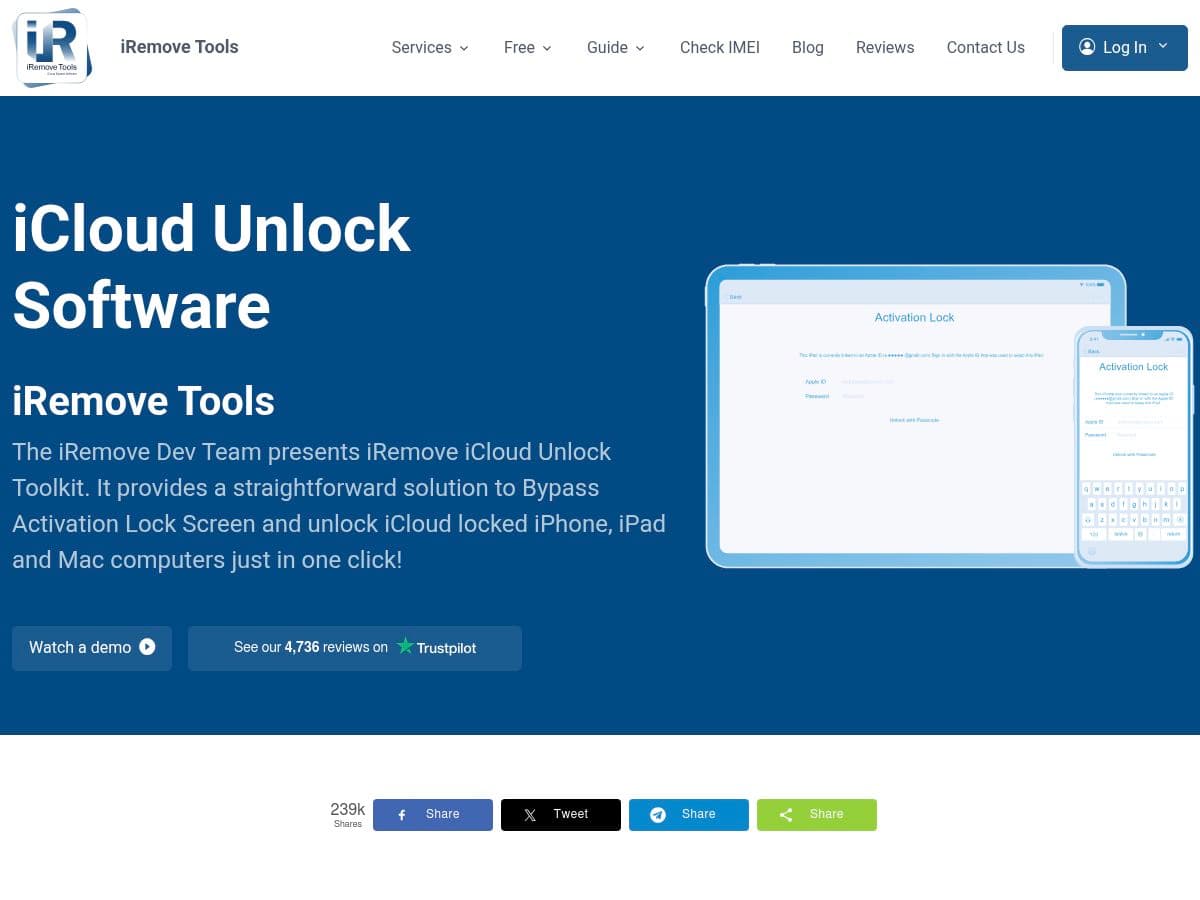 iCloud Unlock (Bypass) - iRemove Software logo